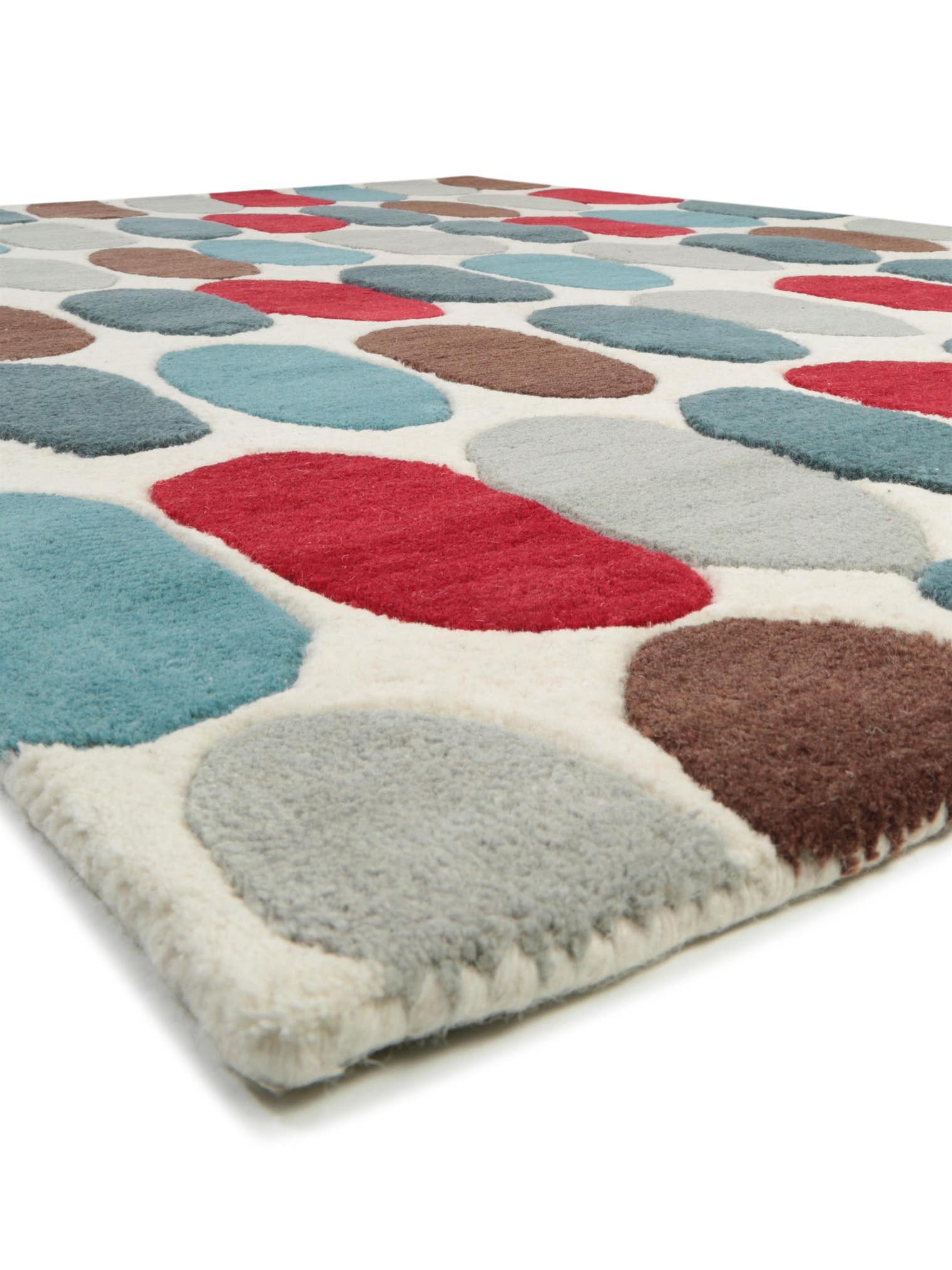 Teppich aus 100% Wolle in Multicolor mit 11 bis 20 mm hohem Flor von benuta Pop