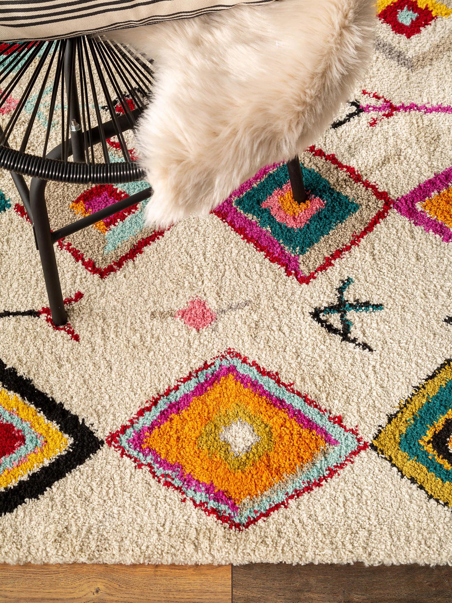 Teppich aus 100% Polypropylen in Beige mit 21 bis 30 mm hohem Flor von benuta Pop