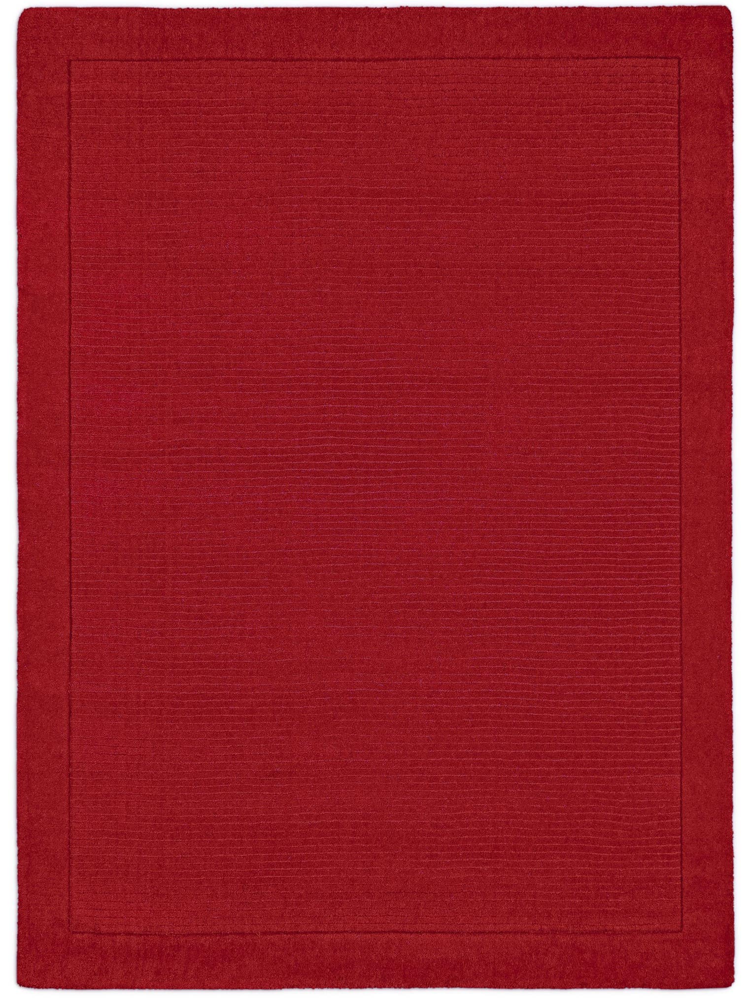Teppich aus 100% Wolle in Rot mit 6 bis 10 mm hohem Flor von benuta