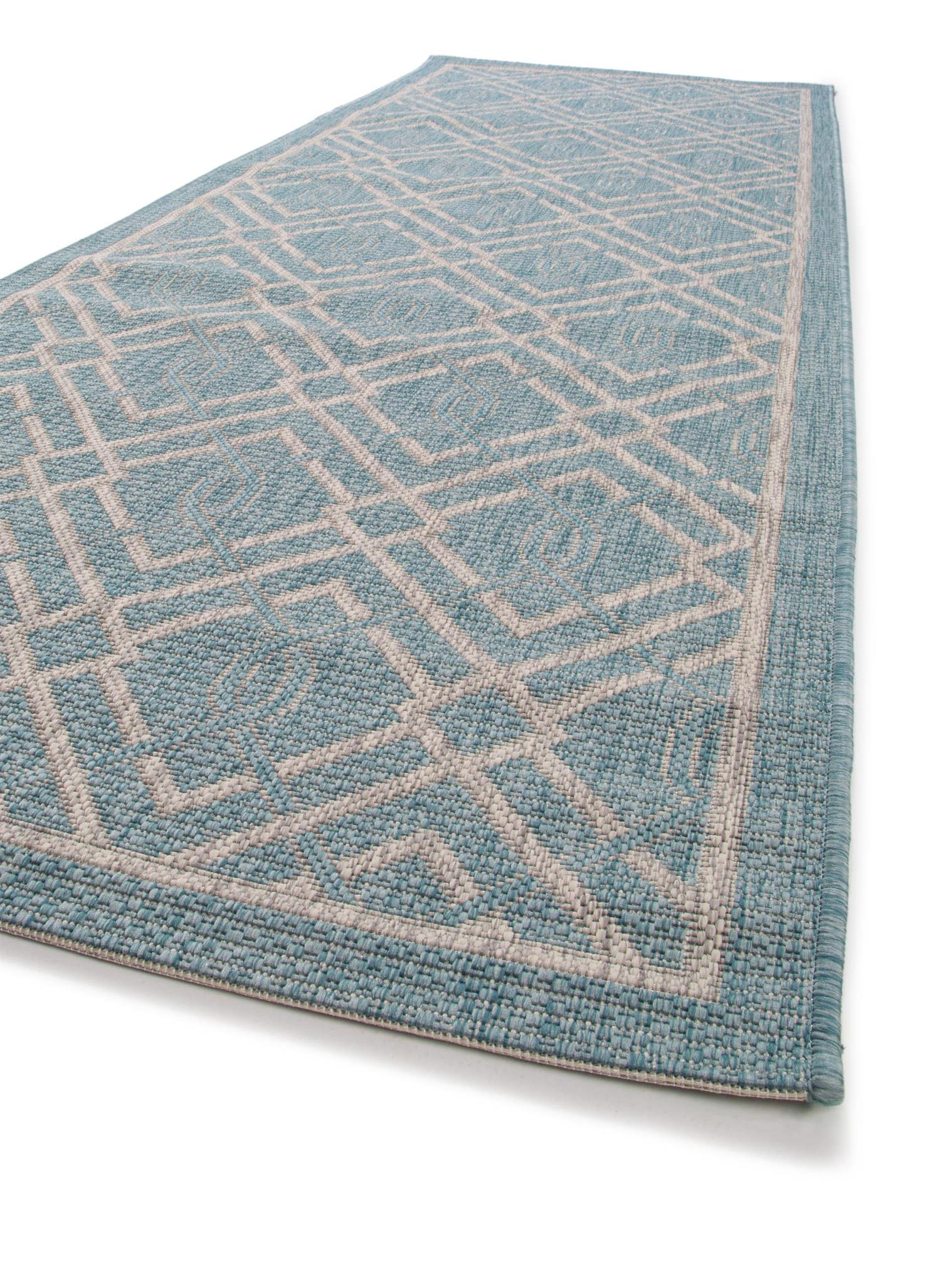 Teppich aus 100% Polypropylen in Türkis mit bis 5 mm hohem Flor von benuta
