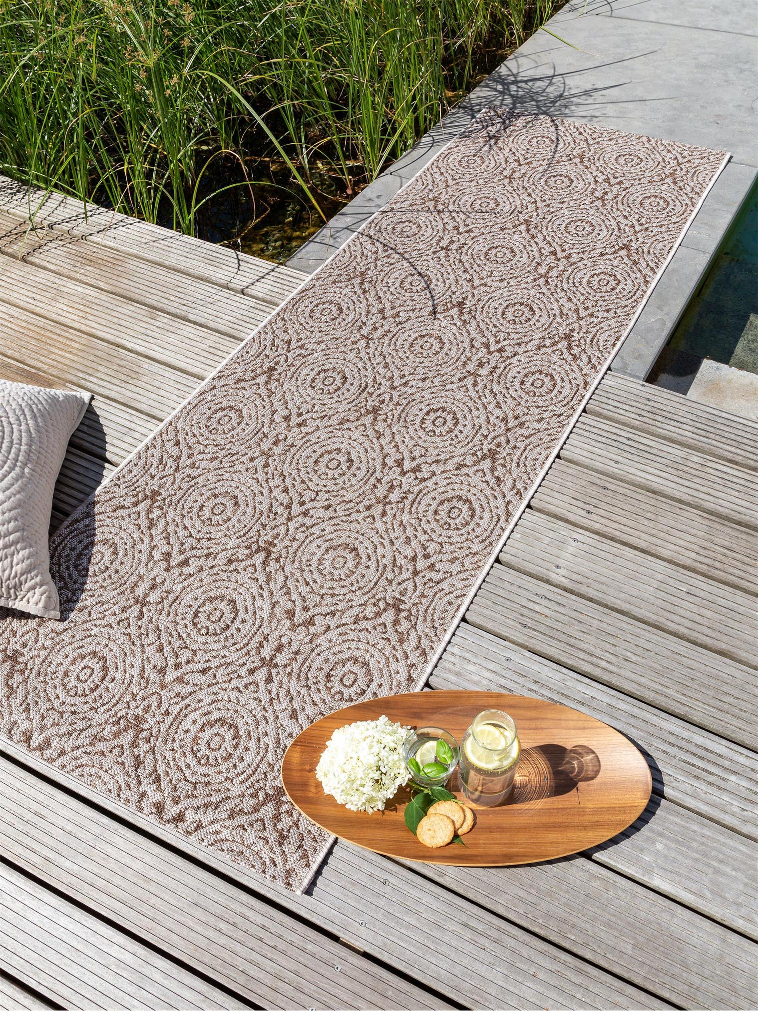 Matta av 100% Polypropylen i Beige med 1- 5 mm hög lugg från benuta