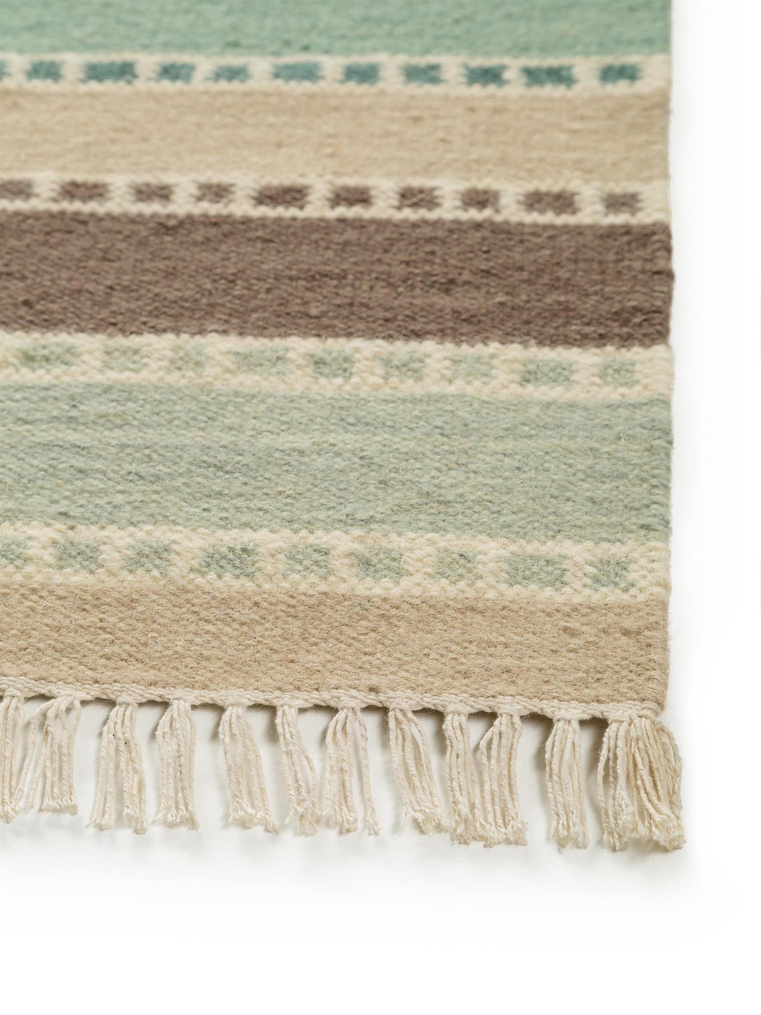 Teppich aus 100% Wolle in Beige mit bis 5 mm hohem Flor von benuta Finest