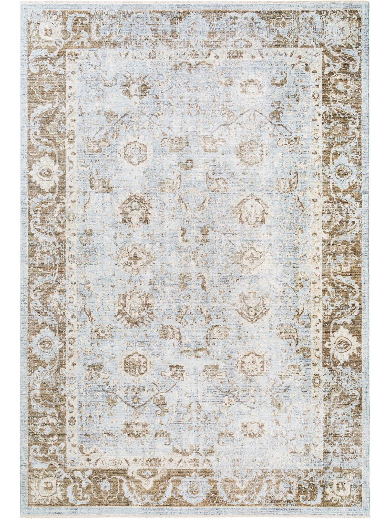 Teppich aus 100% Viskose in Taupe mit bis 5 mm hohem Flor von benuta Pop