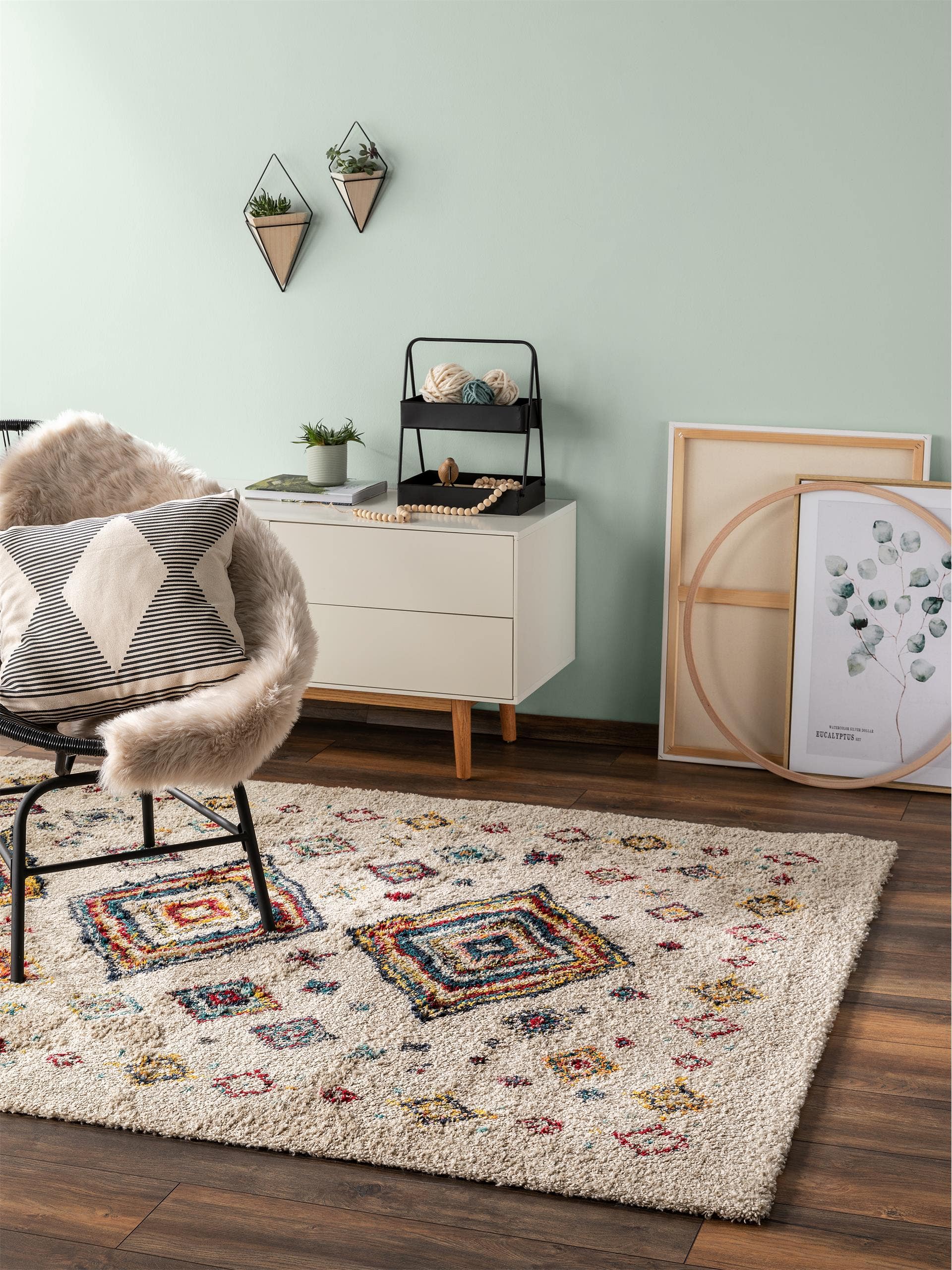Rug made of 100% Polypropylene in Multicoloured with a 21 - 30 mm high pile by benuta Pop