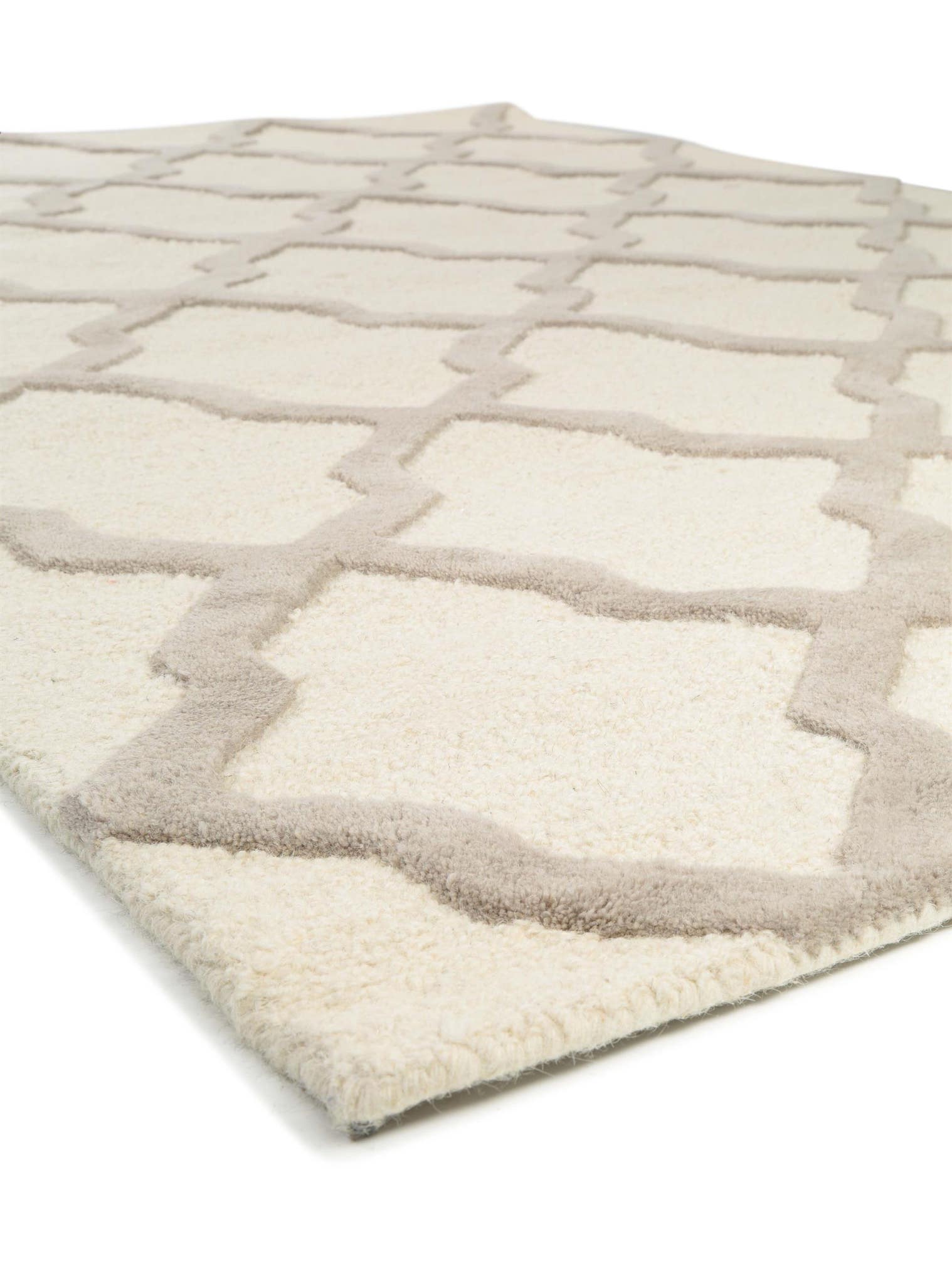Teppich aus 100% Wolle in Grau mit 11 bis 20 mm hohem Flor von benuta Pure