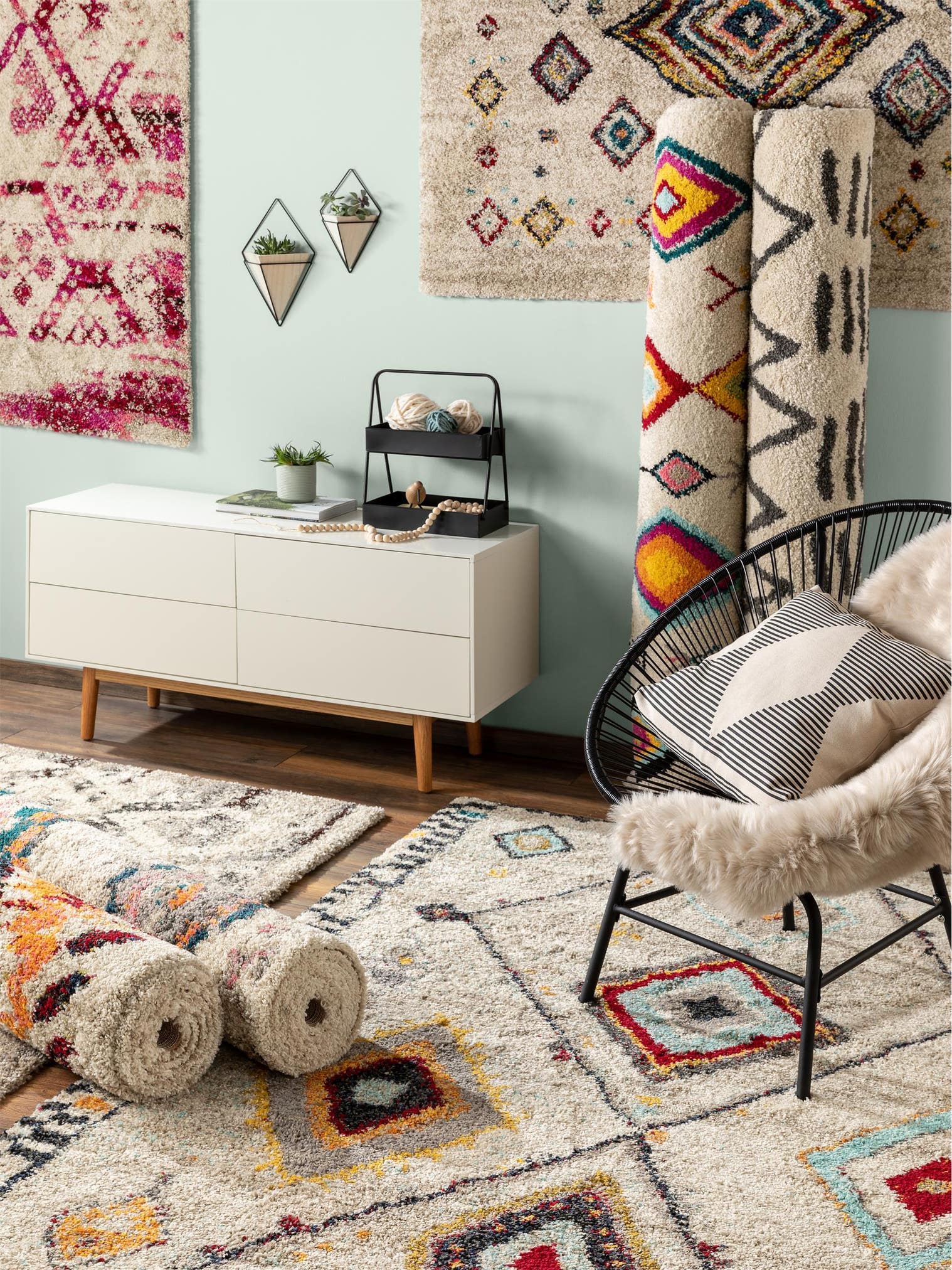 Teppich aus 100% Polypropylen in Multicolor mit 21 bis 30 mm hohem Flor von benuta Pop