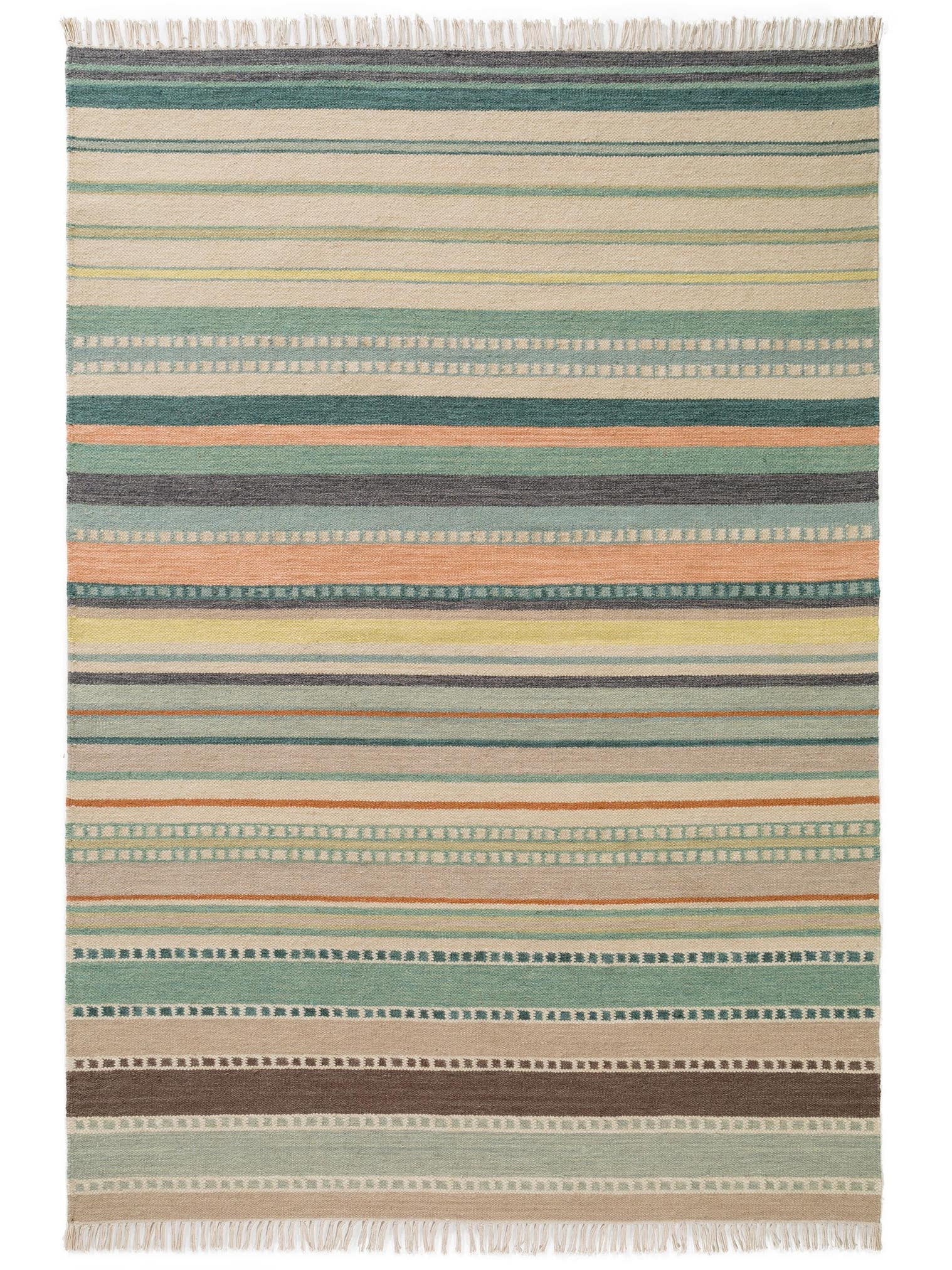 Teppich aus 100% Wolle in Beige mit bis 5 mm hohem Flor von benuta Finest