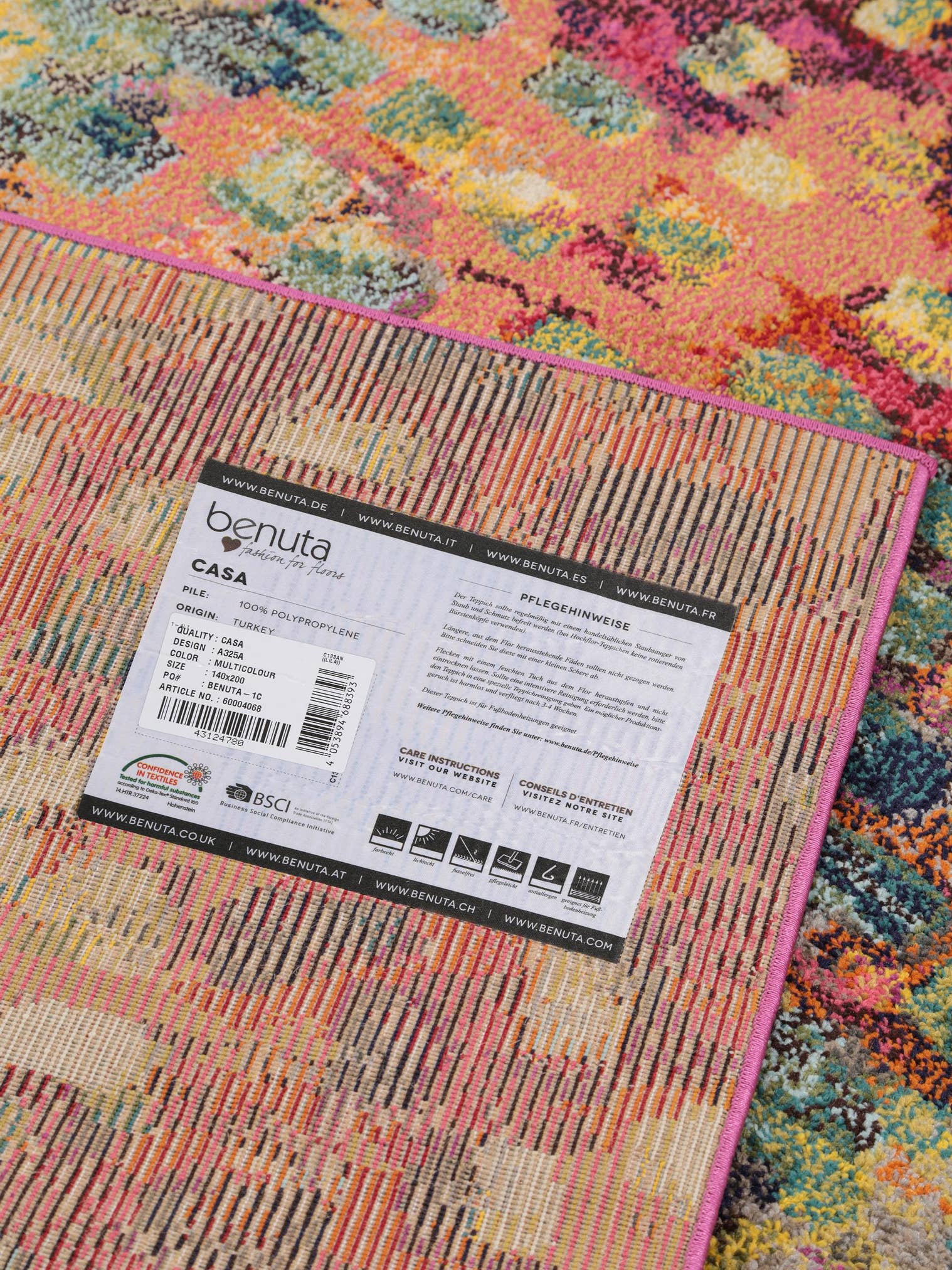Teppich aus 100% Polypropylen in Multicolor mit 11 bis 20 mm hohem Flor von benuta Nest