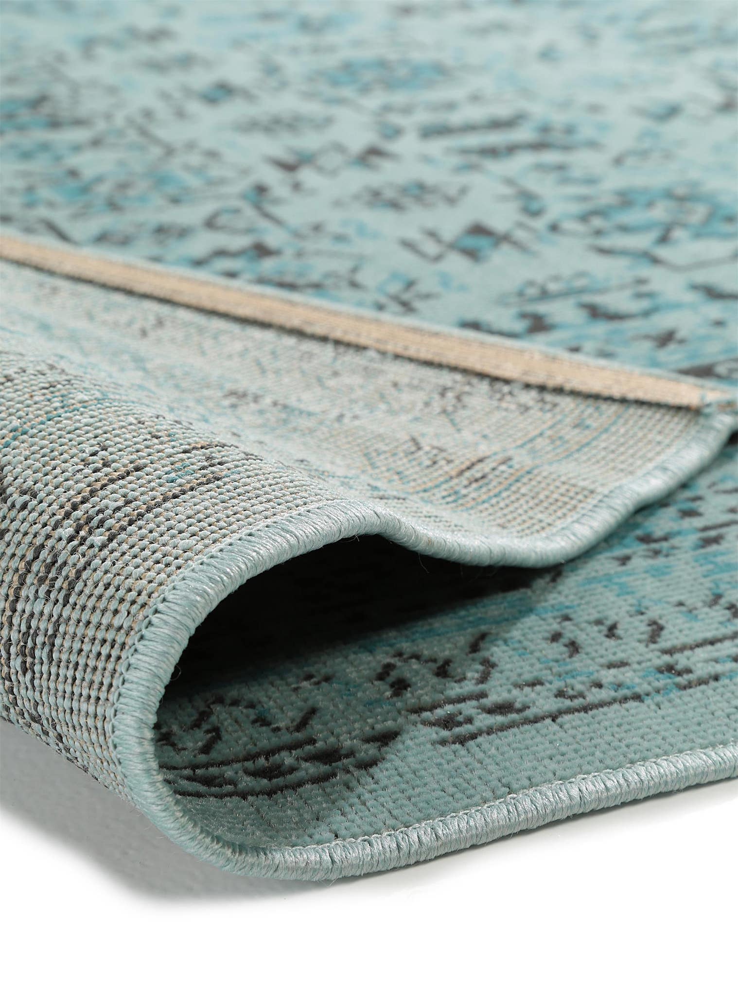 Tapis en 100% Polypropylène en Turquoise avec une pile de 1- 5 mm de hauteur de benuta Nest