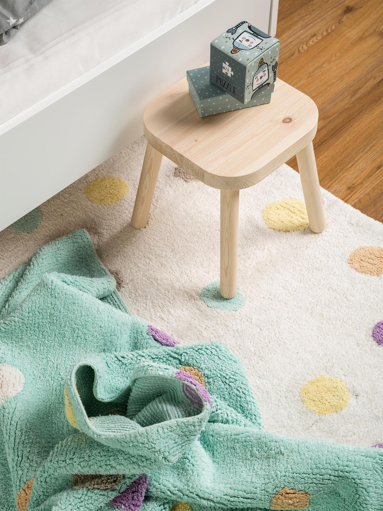 Teppich aus 100% Baumwolle in Beige mit 11 bis 20 mm hohem Flor von Lytte