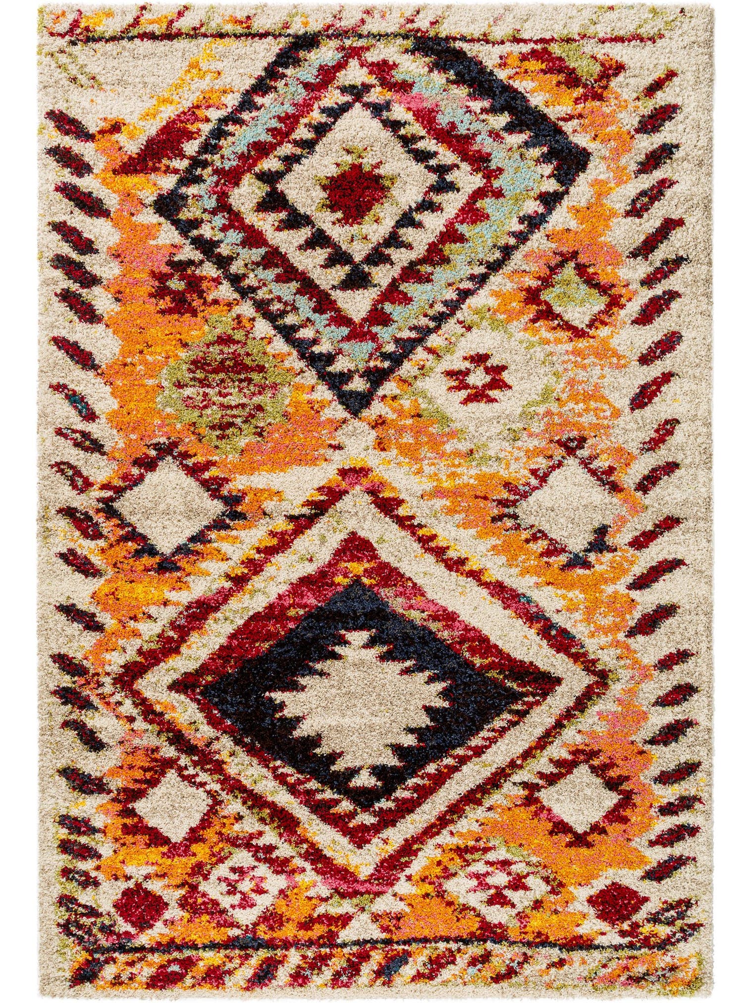 Teppich aus 100% Polypropylen in Multicolor mit 21 bis 30 mm hohem Flor von benuta Pop