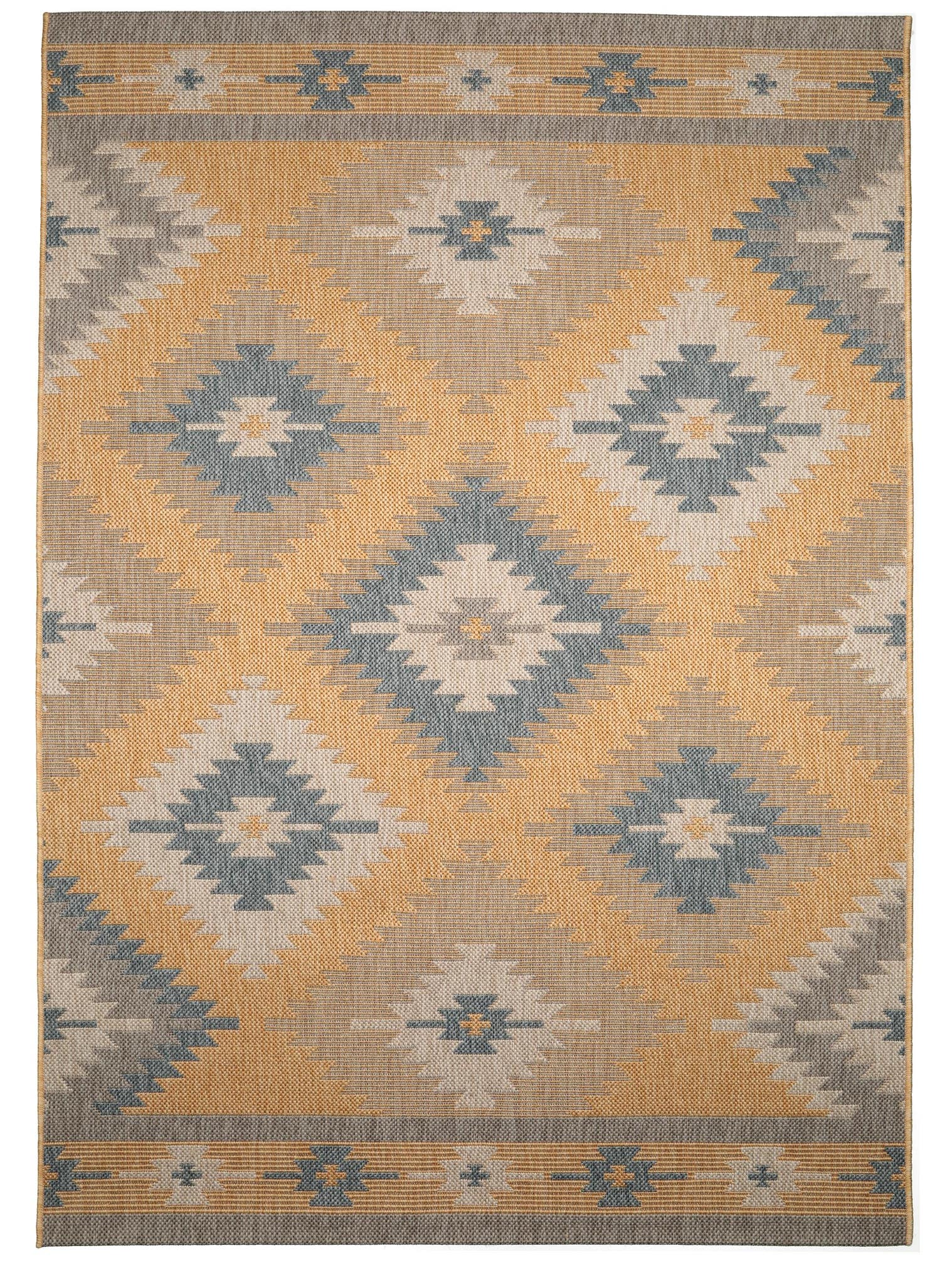 Tapis en 100% Polypropylène en Jaune avec une pile de 1- 5 mm de hauteur de benuta Nest