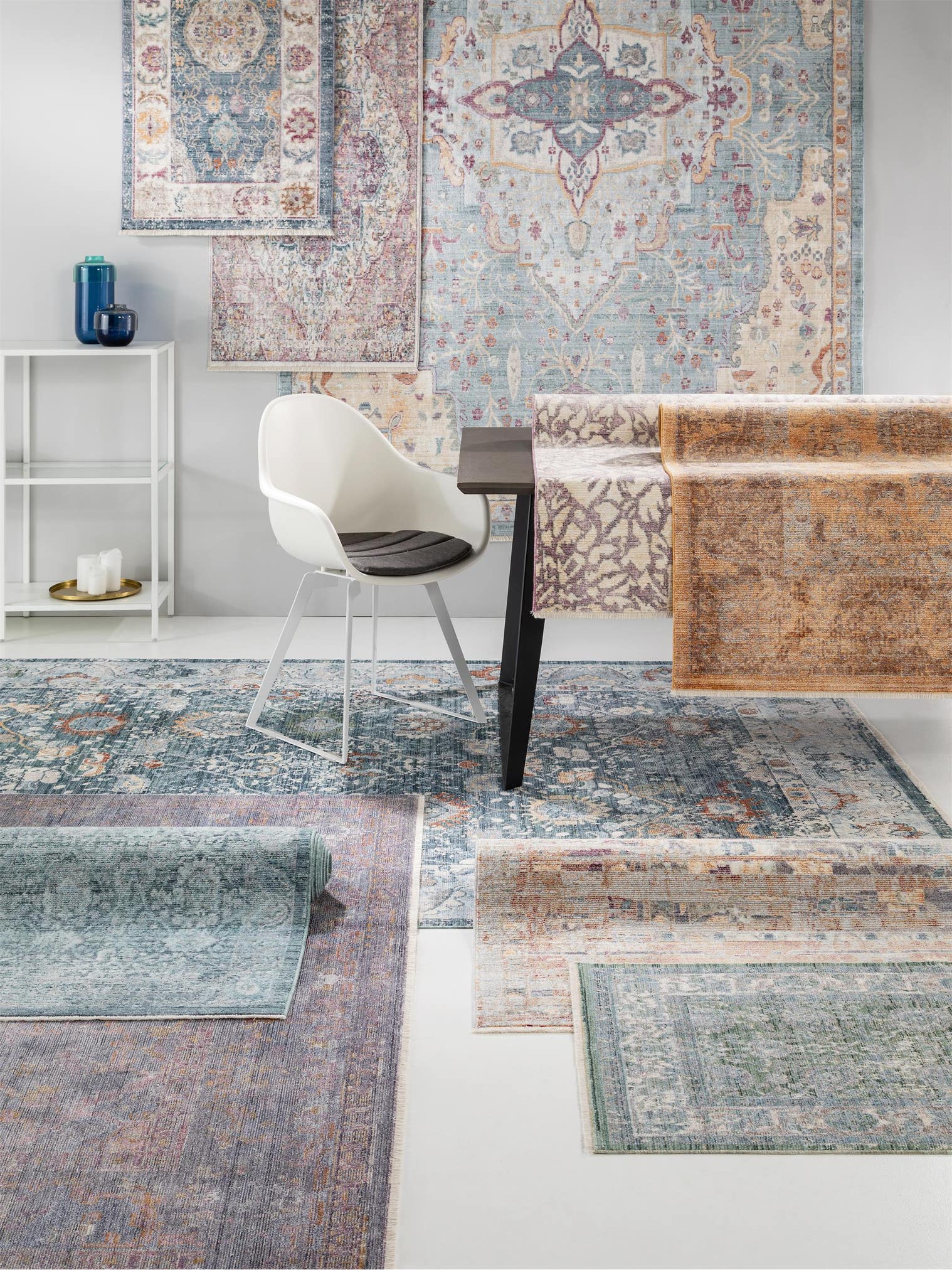 Rug made of 100% Viscose in Multicoloured with a 1- 5 mm high pile by benuta Pop