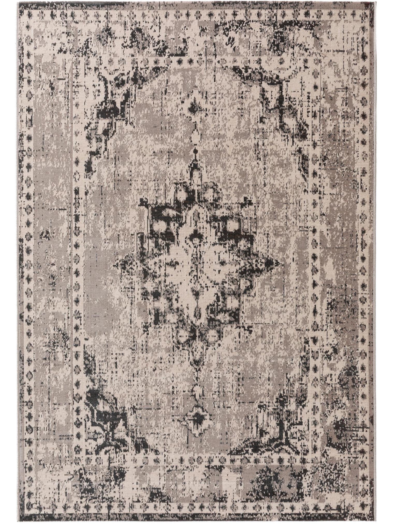 Teppich aus 100% Polypropylen in Grau mit bis 5 mm hohem Flor von benuta Nest