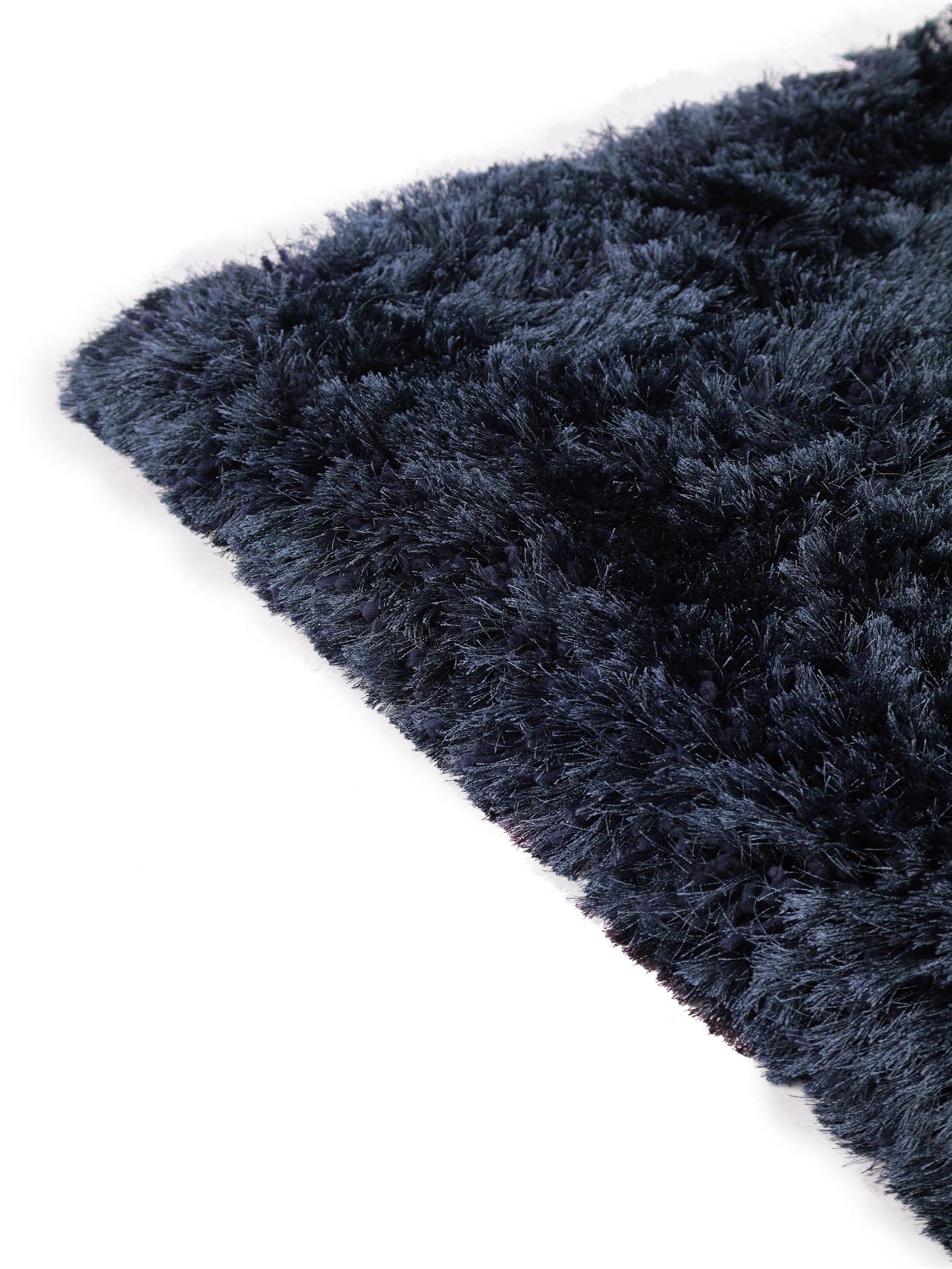 Rug made of 100% Polyester in Blue with a 71 - 80 mm high pile by benuta Finest