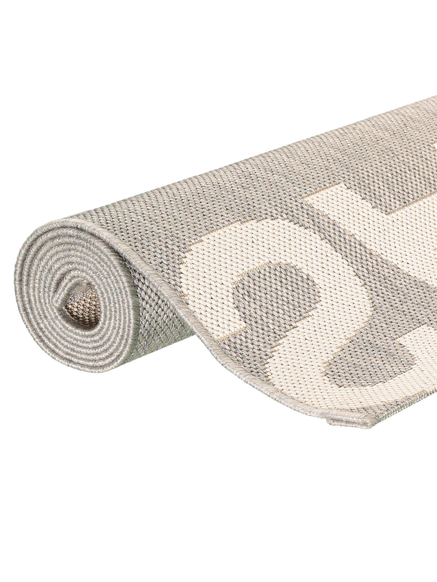 Teppich aus 100% Polypropylen in Grau mit 6 bis 10 mm hohem Flor von benuta Nest