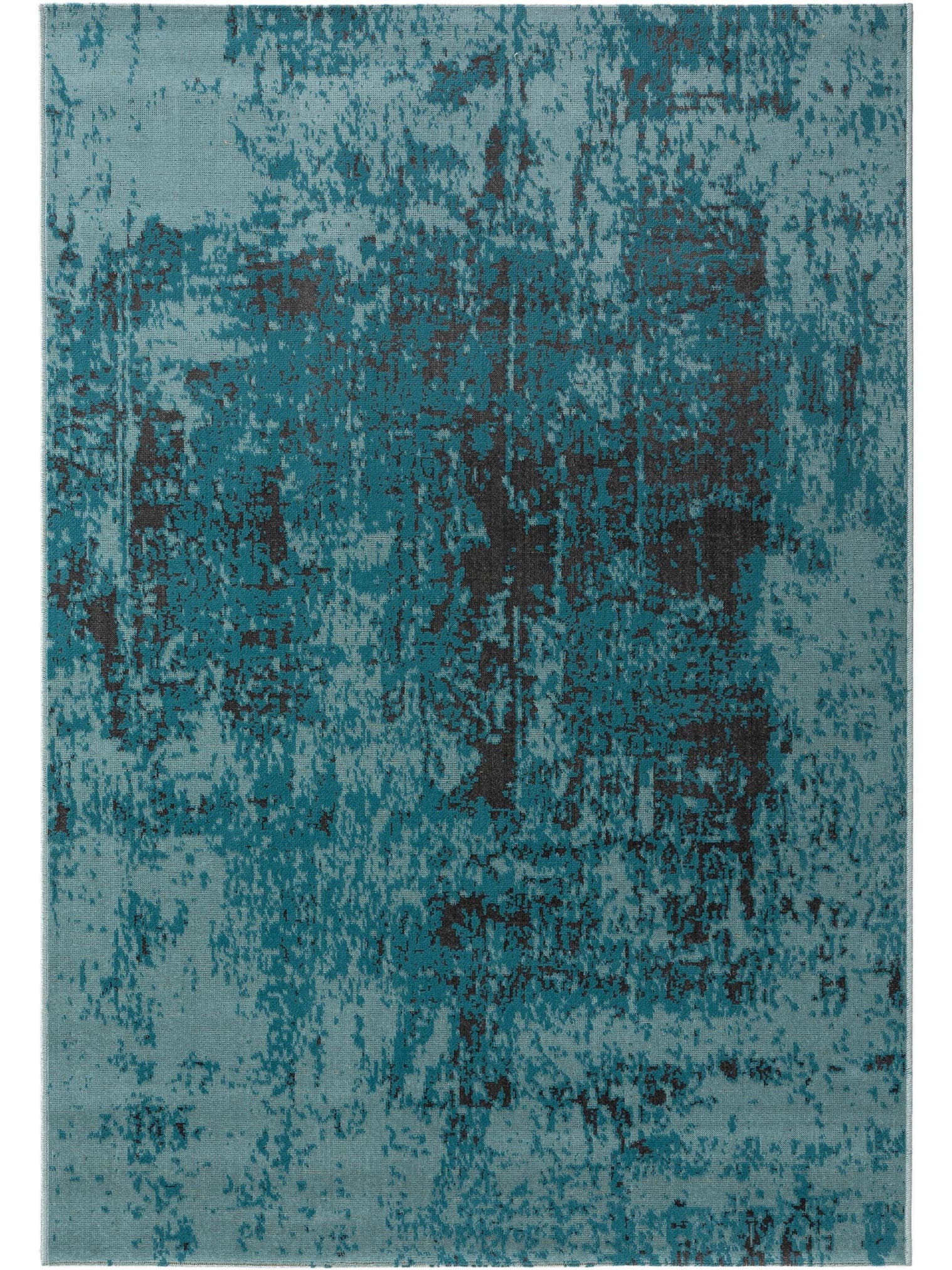 Tapis en 100% Polypropylène en Turquoise avec une pile de 1- 5 mm de hauteur de benuta Nest